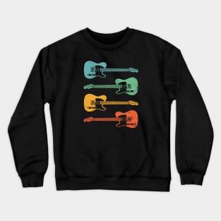 T-Style Electric Guitar Cool Retro Colors Crewneck Sweatshirt